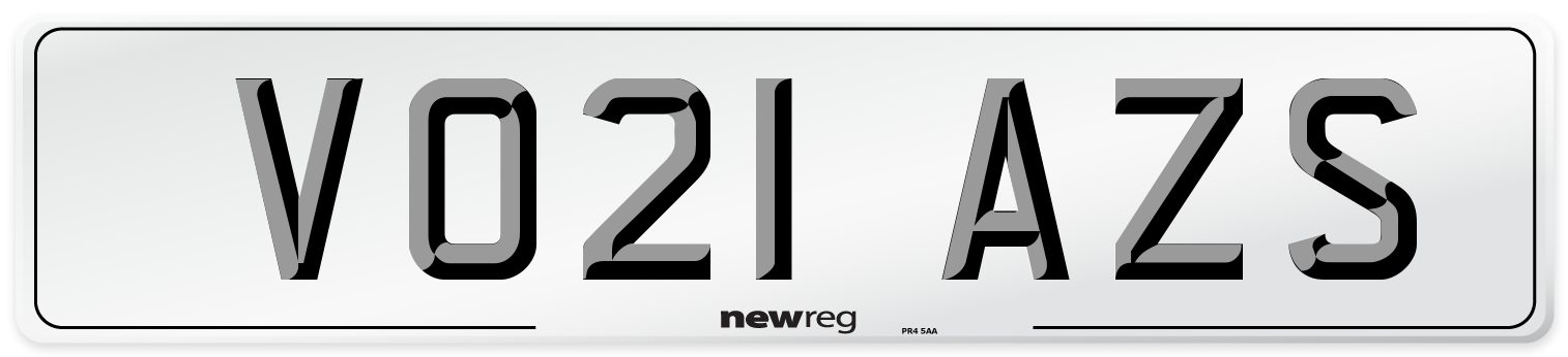 VO21 AZS Number Plate from New Reg